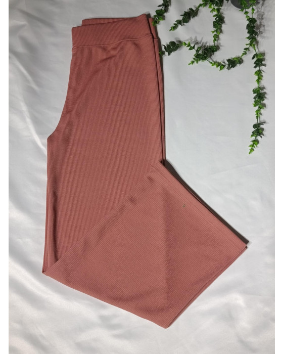 Fitilli Çizgili Ispanyol Paça Yüksek Bel Dayanıklı Tayt Pantalon